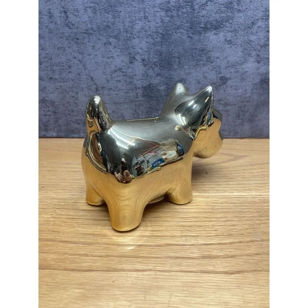 Shiny Gold Dog Coin Bank Shelf‎ Decoration Desk Dog